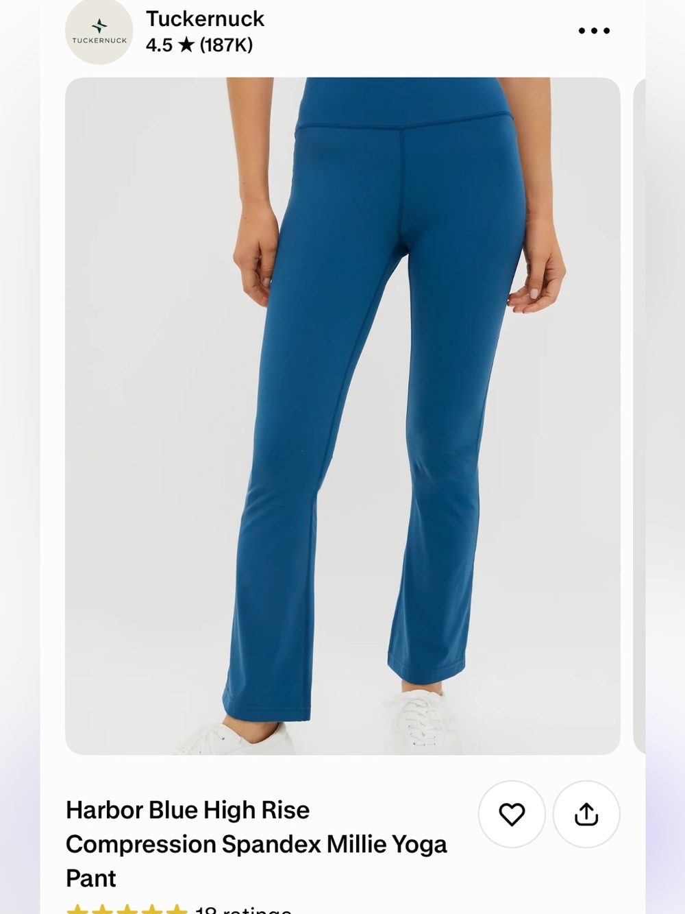 Tuckernuck Harbor Blue High-Rise Compression Spandex Yoga Pants